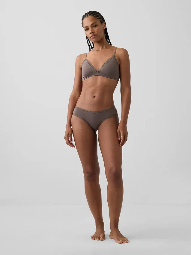 Weichster Cheeky-Hipster aus Bio-Stretch-Baumwolle mit Spitzenbesatz