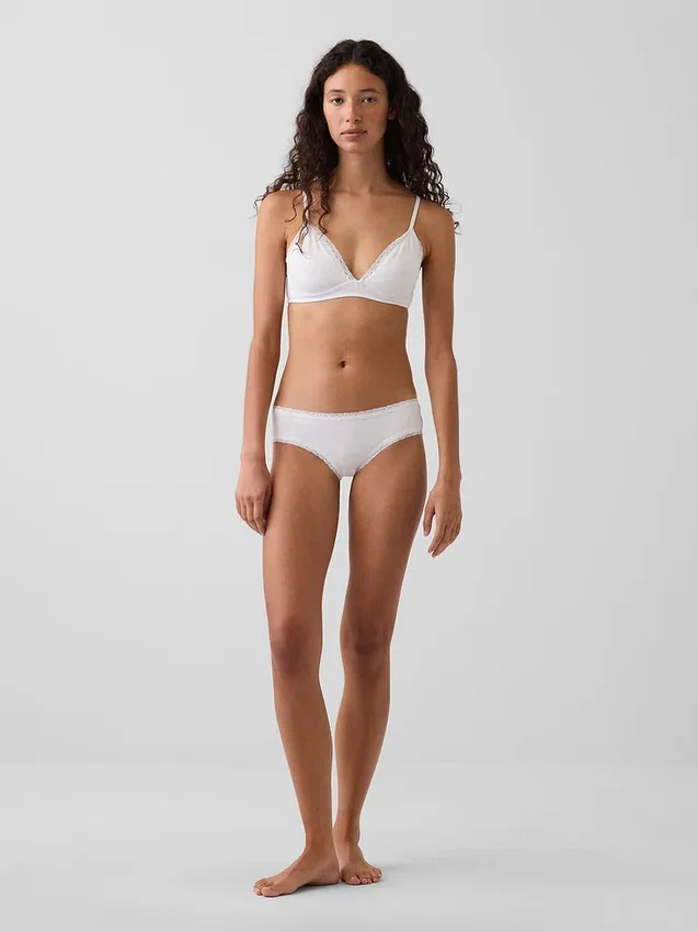 Weichster Cheeky-Hipster aus Bio-Stretch-Baumwolle mit Spitzenbesatz