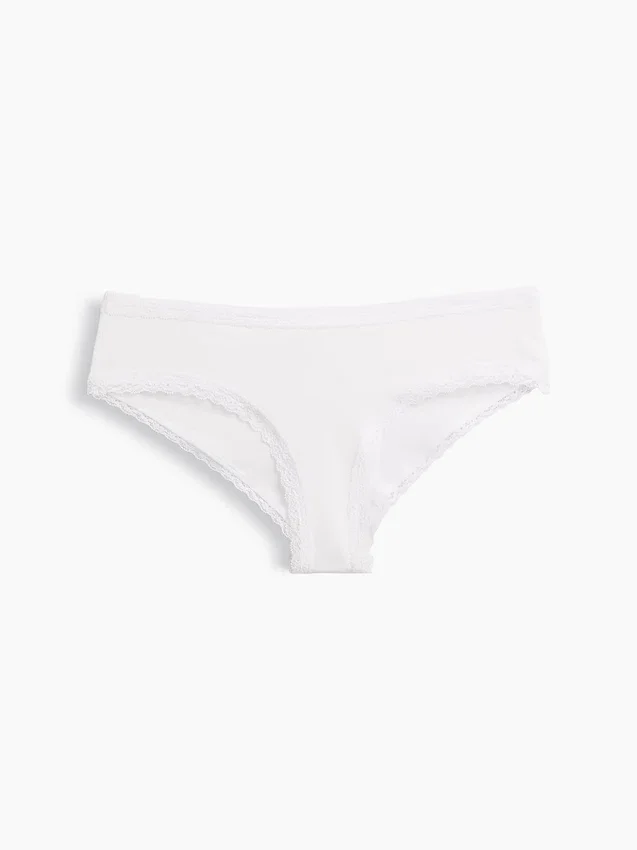Weichster Cheeky-Hipster aus Bio-Stretch-Baumwolle mit Spitzenbesatz