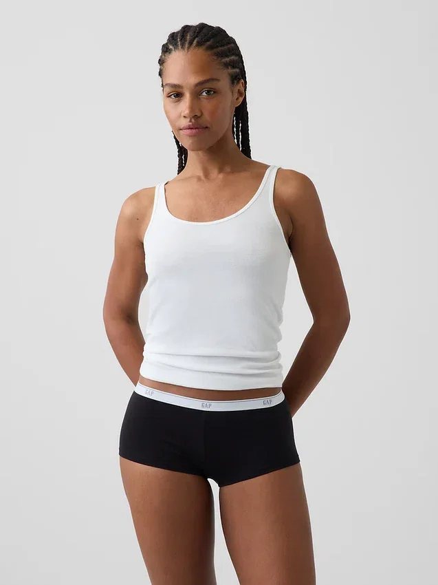 Weichster Shorty aus Bio-Stretch-Baumwolle mit Logo