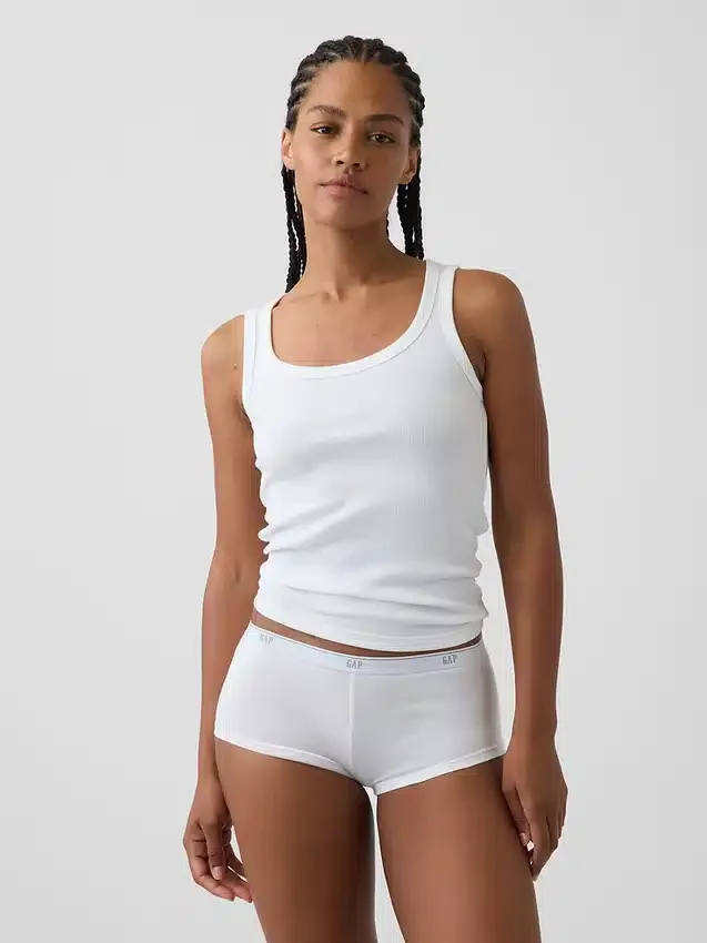 Weichster Shorty aus Bio-Stretch-Baumwolle mit Logo