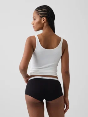 Weichster Shorty aus Bio-Stretch-Baumwolle mit Logo