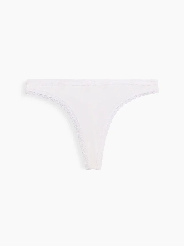 Weichster String aus Bio-Stretch-Baumwolle mit Spitzenbesatz