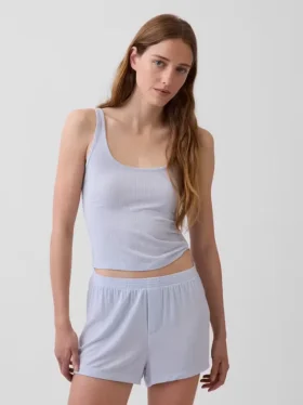Weichstes Modal-Ripp-Pyjama-Oberteil