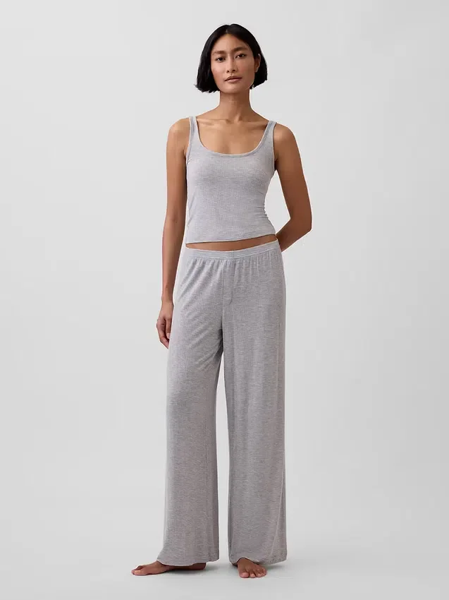 Weichstes Modal-Ripp-Pyjama-Oberteil