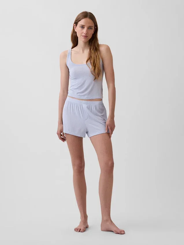 Weichstes Modal-Ripp-Pyjama-Oberteil