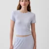 Weichstes Modal-Ripp-Pyjama-T-Shirt