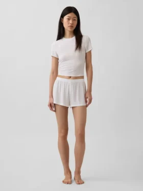 Weichstes Modal-Ripp-Pyjama-T-Shirt
