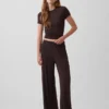 Weichstes Modal-Ripp-Pyjama-T-Shirt