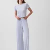 Weichstes Modal-Ripp-Pyjama-T-Shirt