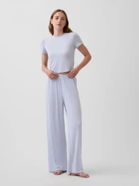 Weichstes Modal-Ripp-Pyjama-T-Shirt