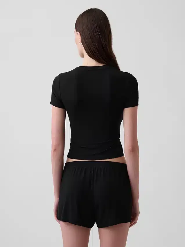 Weichstes Modal-Ripp-Pyjama-T-Shirt