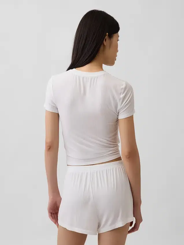 Weichstes Modal-Ripp-Pyjama-T-Shirt