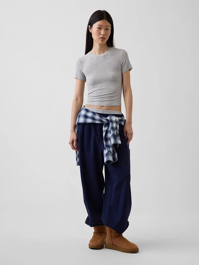 Weichstes Modal-Ripp-Pyjama-T-Shirt