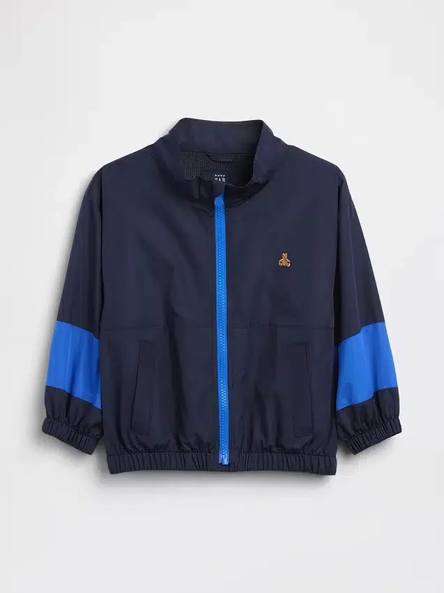 Windjacke für Baby & Kleinkind aus recyceltem Material mit Farbblöcken