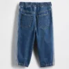 Zweifarbige Barrel-Jeans zum Hineinschlüpfen für Baby & Kleinkind
